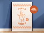 Pizza Party Takeaway Print: Blue / A5