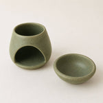 SUNU Stoneware Essential Oil Burner: Mineral Brown