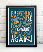 Everlong This Good Again Rock Music Typography Print: Unframed / Light Background / A3