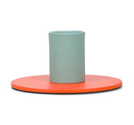Small 4cm Two-Tone Orange Flame & Opaline Green Metal Candleholder: 6