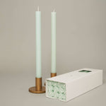 Eau de Nil Coloured Taper Candles - 12hr Burn