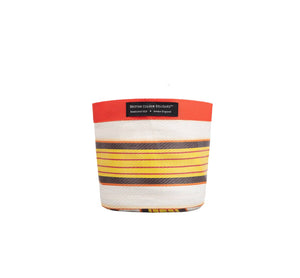 Small 14 cm - Eco Woven Plant Pot Cover in Tuscan Yellow, Pearl & Rose Beige