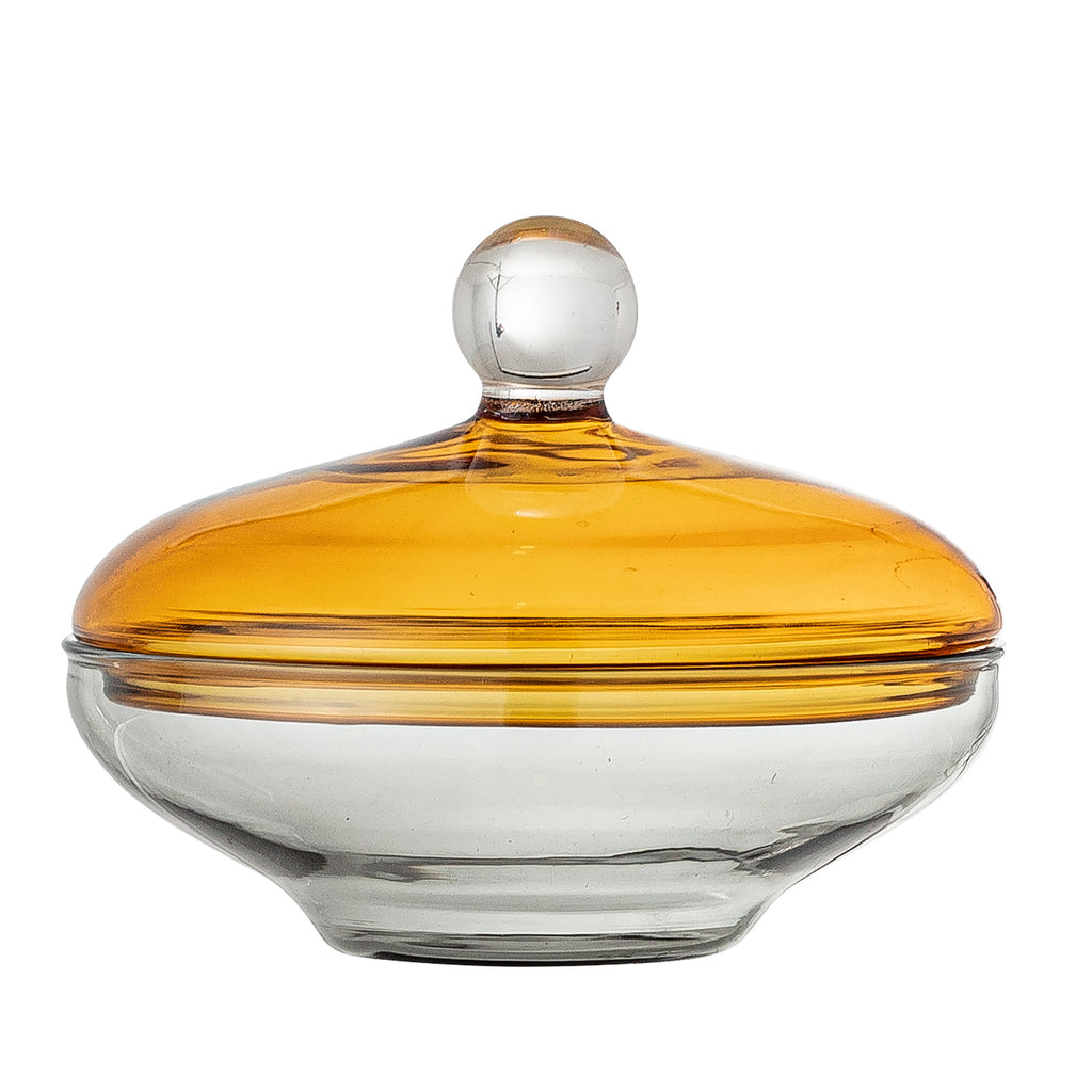 Danni Jar w/Lid Yellow Glass