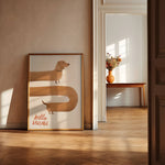 Art Print – Hello Sausage | Abstract Minimalist Wall Art : A5 - 14.8cm x 21cm