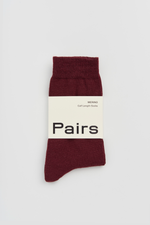 Dark Plum Merino Socks: Burgundy / Large (UK 11-13)
