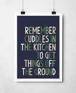 Remember Cuddles In The Kitchen Indie Music Typography Print: Unframed / Light Background / A3