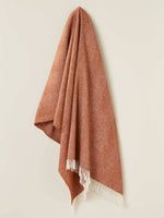 Herringbone Pure Wool Throw: Neutral