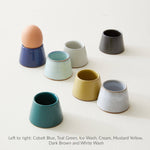 ANDAA Minimalist Stoneware Conical Egg Cup: White Wash