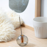 Mini Bubble Glass Vase: Smoke and Amber