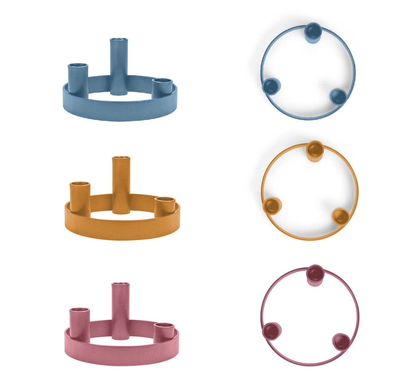 NEW! Round Metal Candelabra in Old Rose: 3