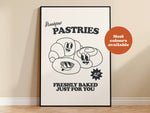 Breakfast Pastries Takeaway Diner Print, Croissant, Pastry: Orange / A5