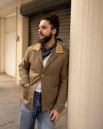 Olive Brown Corduroy French Twill Chore: XL