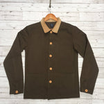 Olive Brown Corduroy French Twill Chore: XL