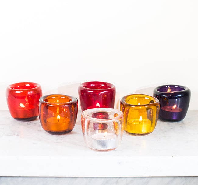 Handmade Aconite Violet Tealights x 6 Pack: 6