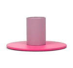 Small Two-Tone Venetian & Neyron Pink Metal Candleholder: 6