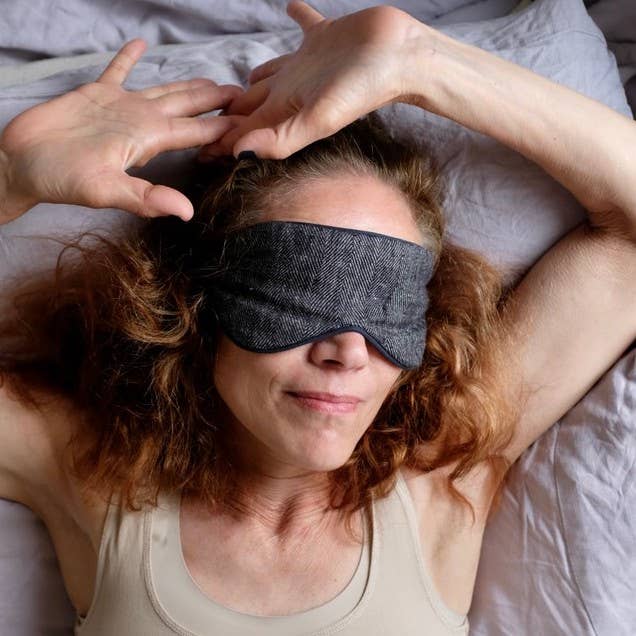 Eye Mask - Linen/Merino: Herringbone Linen
