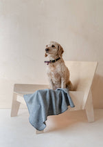 Recycled Wool Small Pet Blanket in Charcoal Herringbone