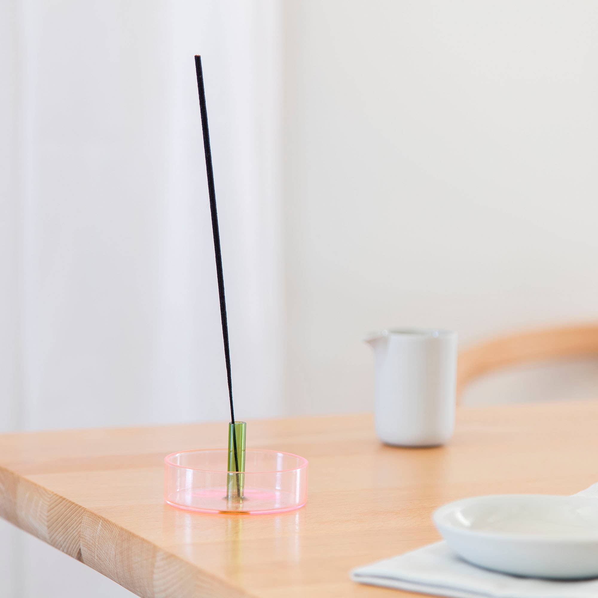 Duo Tone Glass Incense Holder: Green and Blue