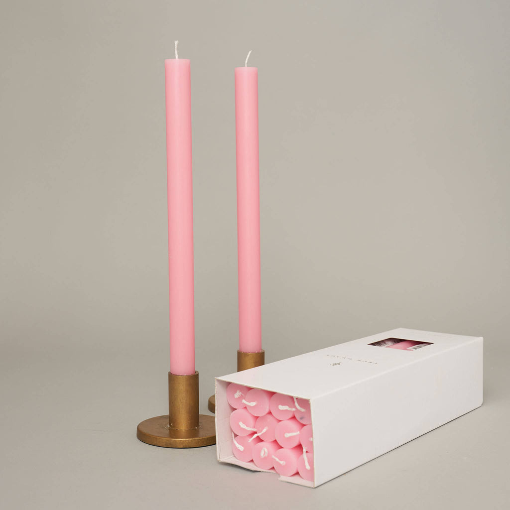 Cherry Blossom Coloured Dining Candles