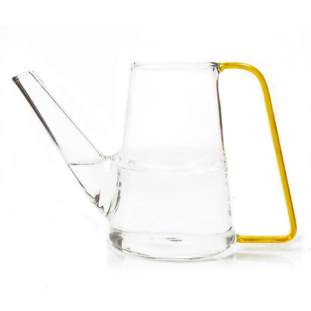 Sprocket Glass Modern Watering Container: Yellow
