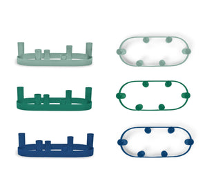 NEW! Oval Metal Candelabra in Beryl Green: 2