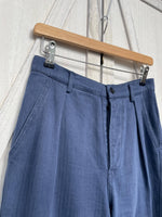 French Work Pants Indigo Blue Herringbone: 38"