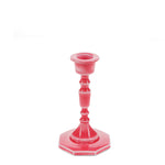 Enamel candlestick (13cm) - Vibrant pink