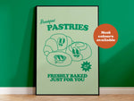 Breakfast Pastries Takeaway Diner Print, Croissant, Pastry: Orange / A4