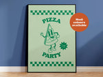 Pizza Party Takeaway Print: Green / A4