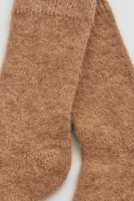 Biscuit Beige Ultra Soft Alpaca Bed Socks: Small (UK 4-7)