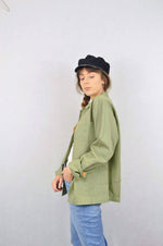 French Cotton Twill Chore Jacket Pistachio Green: XL