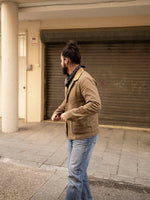 Olive Brown Corduroy French Twill Chore: XL