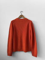 Organic Chunky Knit Fisherman Jumper Tangerine Orange: Xl