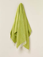 Herringbone Pure Wool Throw: Teal