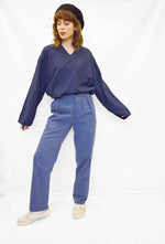French Work Pants Indigo Blue Herringbone: 38"