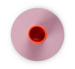 Tall 6cm Two-Tone Orange Flame & Venetian Pink Metal Candleholder: 6
