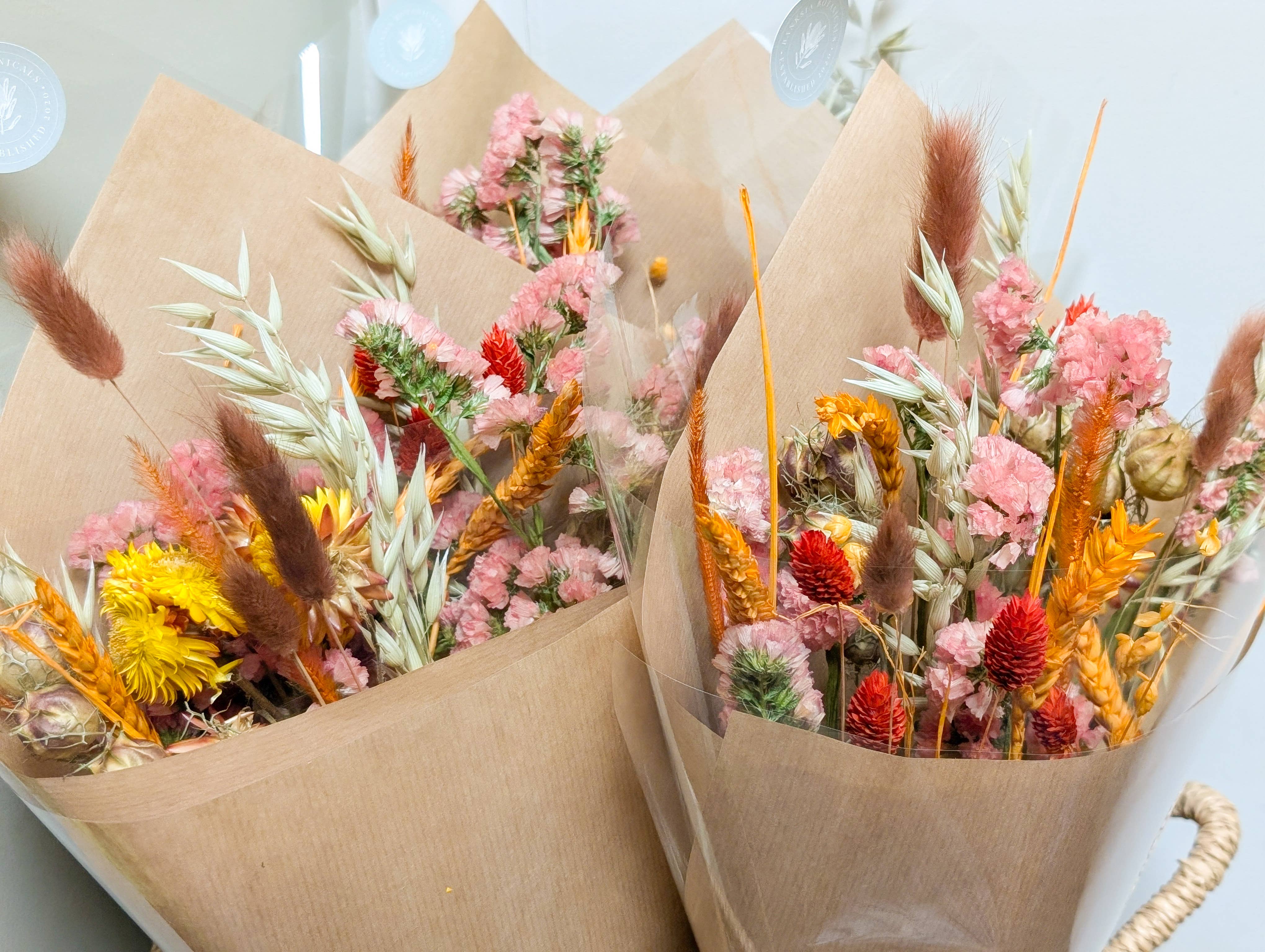 Orange Dried Flower Arrangements
