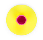 Small 4cm Two-Tone Sulphur & Neyron Pink Metal Candleholder: 6