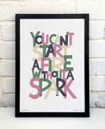 Dancing In The Dark Song Lyric Typography Print: Unframed / A3