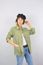 French Cotton Twill Chore Jacket Pistachio Green: XL