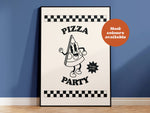 Pizza Party Takeaway Print: Blue / A4