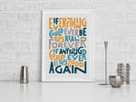Everlong This Good Again Rock Music Typography Print: Unframed / Light Background / A3