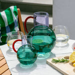 Pablo Glass Jug - Large: Pink Yellow Green