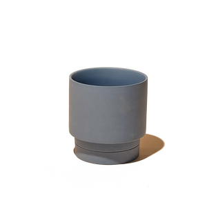 Casey, 5" Pot & Saucer: Blue Grey