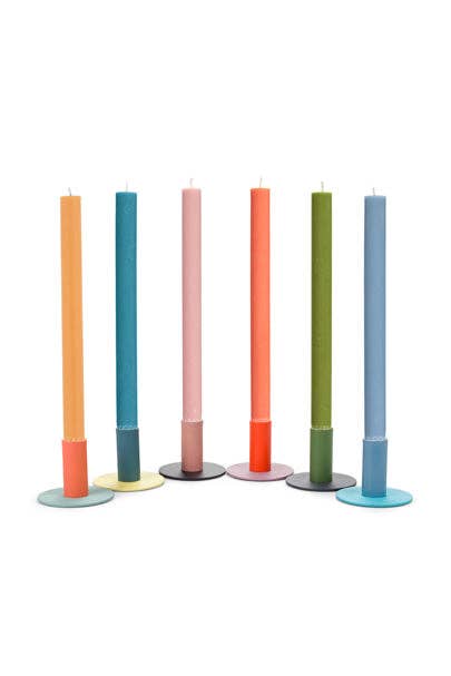 Mixed Set of 6 x All Tall 6cm Two-Tone Metal Candleholders: 1