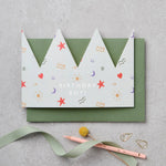 Patterned Paper Crown Birthday Card by Katie Leamon