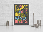 Let's Dance Colourful Song Lyric Typography Print: Unframed / Light Background / A3