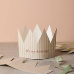 Striped Paper Crown Birthday Card by Katie Leamon