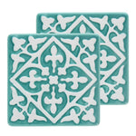 Ceramic coasters (set of 2) - Turquoise