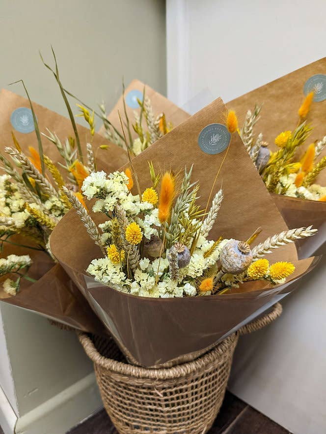 Yellow Dried Flower Arrangements